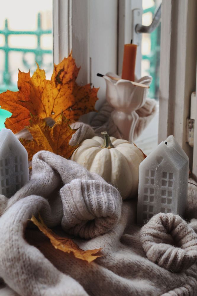 Bright, cozy home interior in Wilton, CT during the fall season