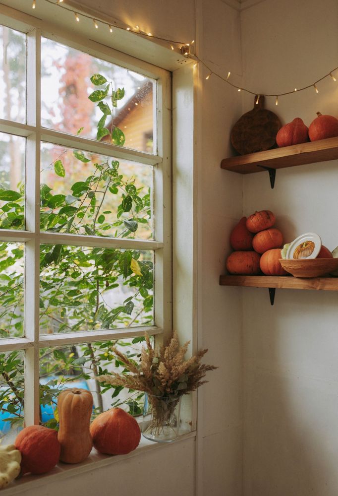 Bright, cozy home interior in New Canaan, CT during the fall season